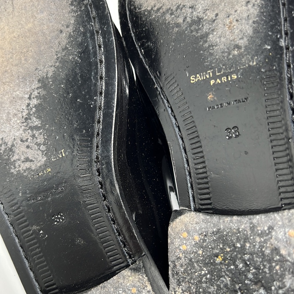 ❌SOLD❌ Saint Laurent Le Loafer Flats in Nero & Blanc Optique 38 - Picture 10 of 10